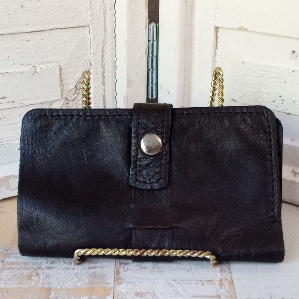 Y2K Artisan Crafted Full Grain Leather Wallet Brown Boho Indie Minimalist Utlity